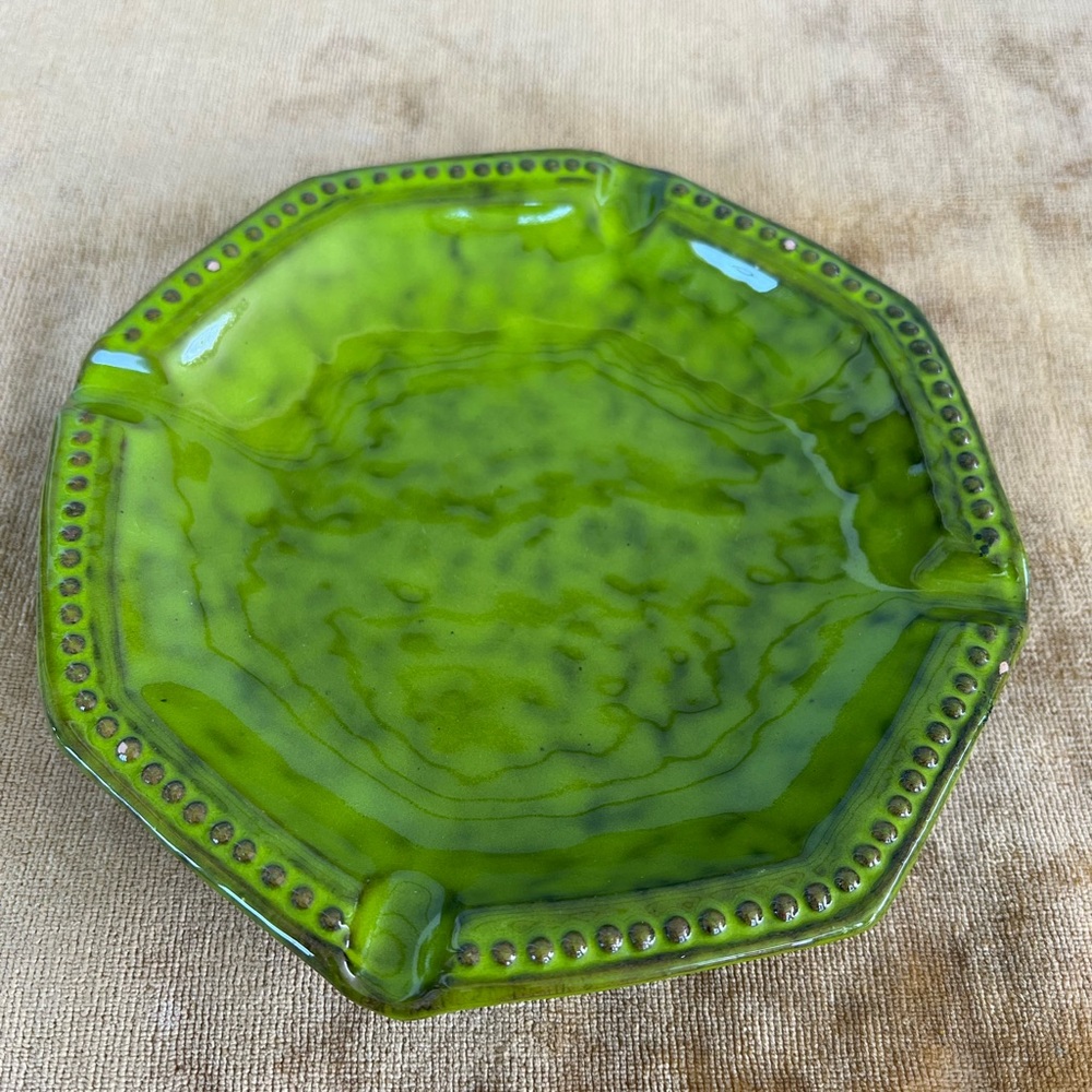 Vintage PV Italy PeasantValleyAvocado GreenAshtray